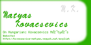 matyas kovacsevics business card